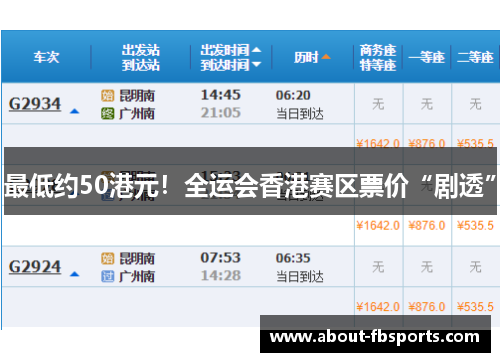 最低约50港元！全运会香港赛区票价“剧透”